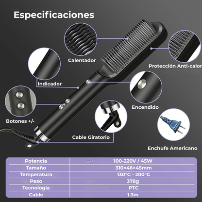 Cepillo Plancha Alisador 3 en 1